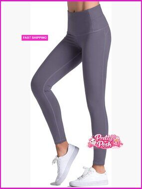 Compression Yoga Pants Power Stretch Leggings High Waist Tummy Control